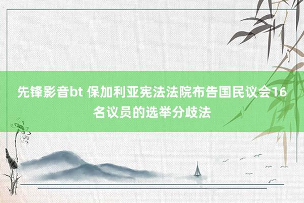 先锋影音bt 保加利亚宪法法院布告国民议会16名议员的选举分歧法