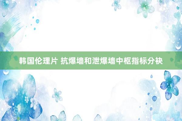 韩国伦理片 抗爆墙和泄爆墙中枢指标分袂