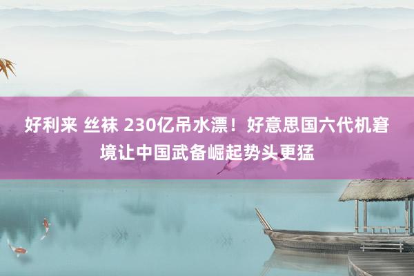 好利来 丝袜 230亿吊水漂！好意思国六代机窘境让中国武备崛起势头更猛