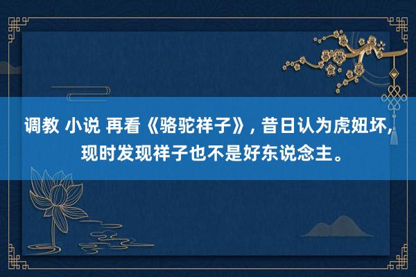 调教 小说 再看《骆驼祥子》, 昔日认为虎妞坏, 现时发现祥子也不是好东说念主。