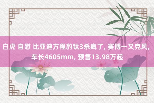 白虎 自慰 比亚迪方程豹钛3杀疯了, 赛博一又克风, 车长4605mm, 预售13.98万起