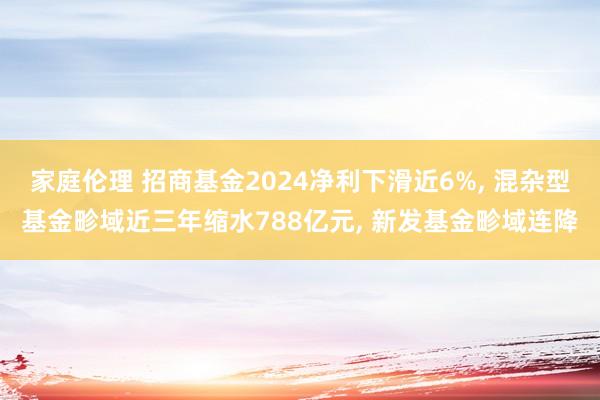 家庭伦理 招商基金2024净利下滑近6%, 混杂型基金畛域近三年缩水788亿元, 新发基金畛域连降