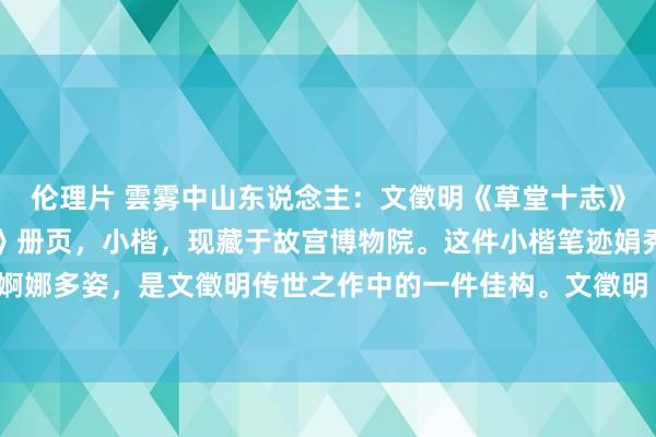 伦理片 雲雾中山东说念主：文徵明《草堂十志》高清文徵明《草堂十志》册页，小楷，现藏于故宫博物院。这件小楷笔迹娟秀、婀娜多姿，是文徵明传世之作中的一件佳构。文徵明《草堂十志》是文式小楷典范。